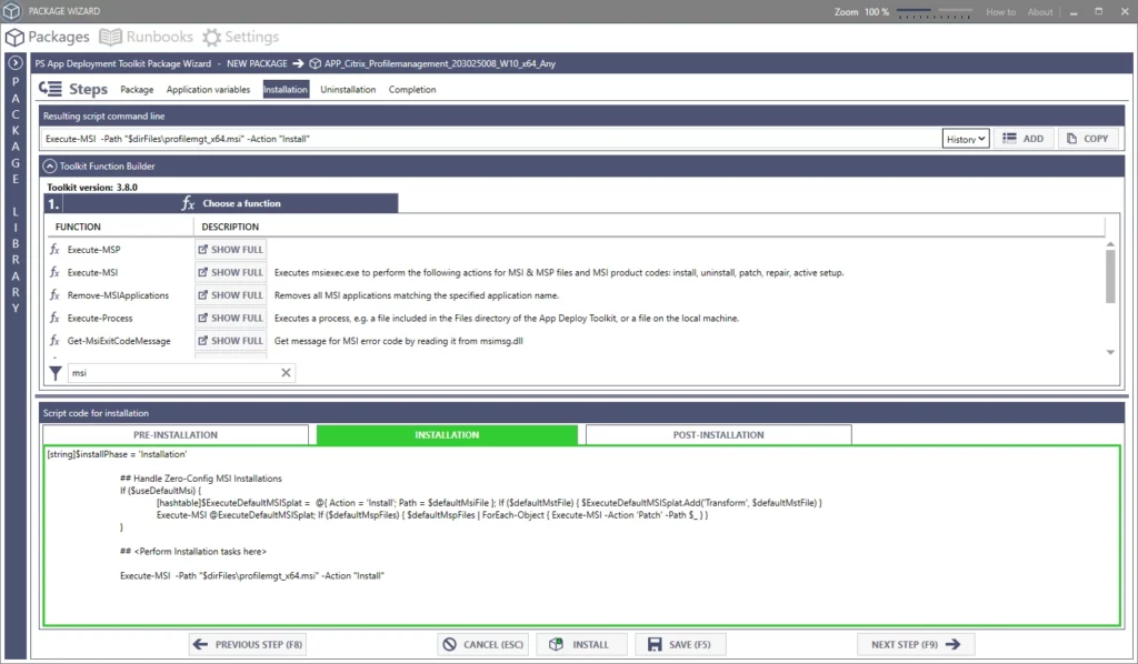 PSADT Package Wizard packaging