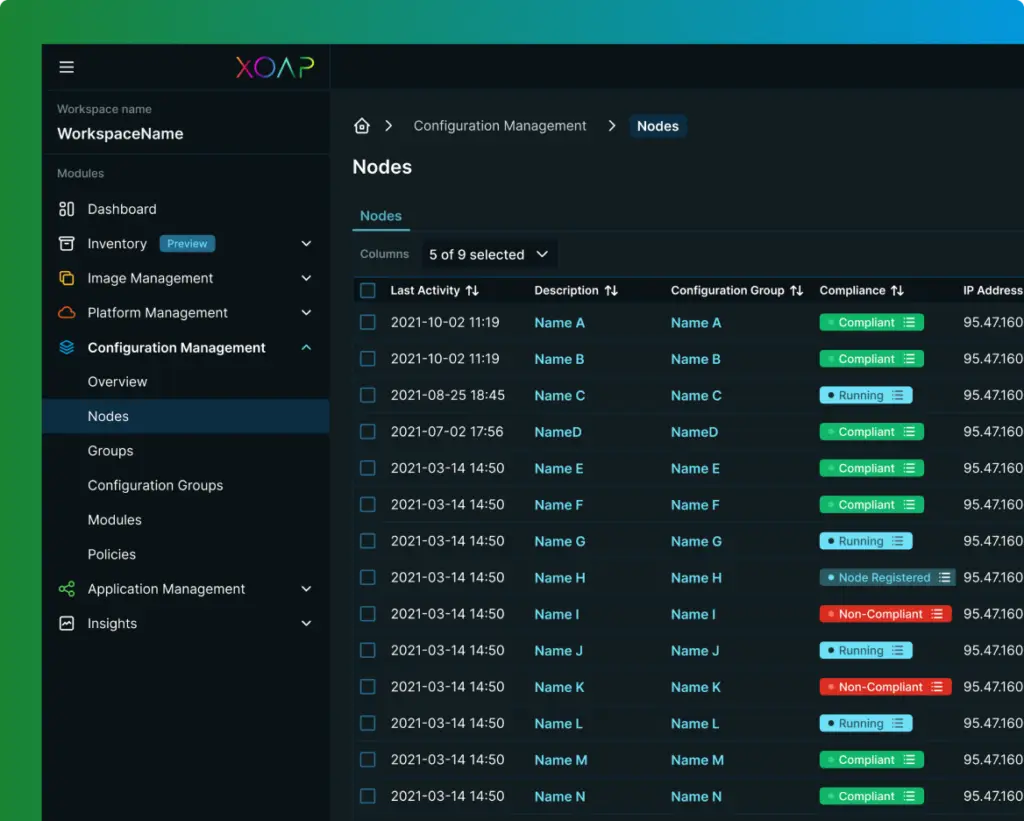 Configuration and delivery XOAP