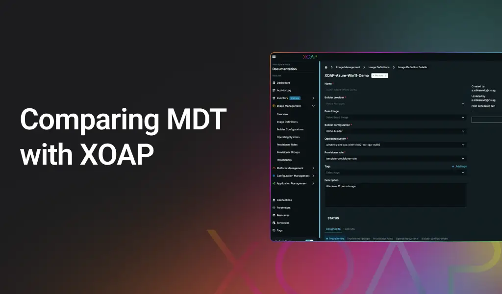 Comparing MDT with XOAP