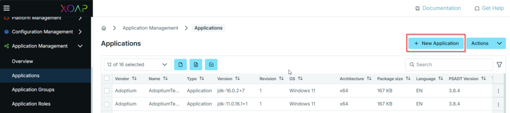 Creating an application for migration