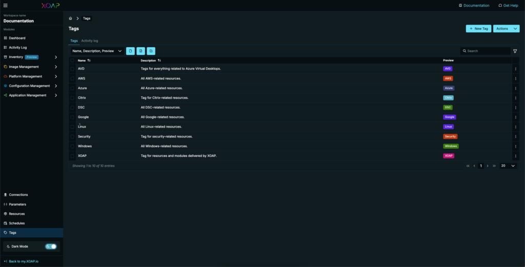 XOAP dark theme
