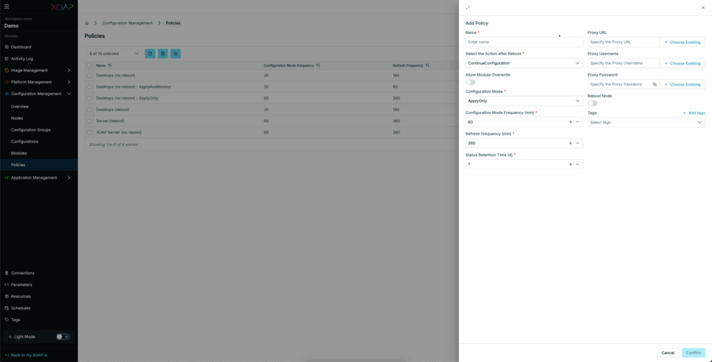 New policy creation flow