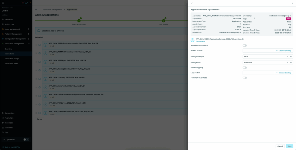 Create Application group, step two