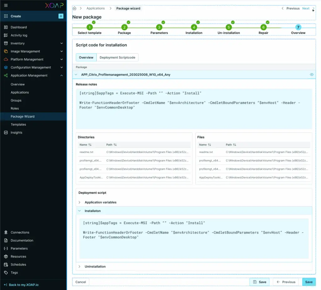 Package Wizard, overview
