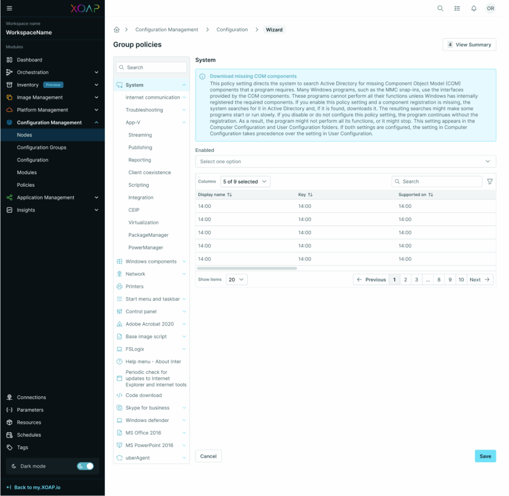 Improved Group Policy Settings flow