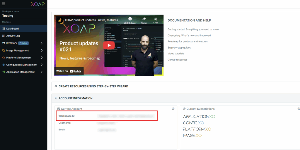 Workspace ID in XOAP