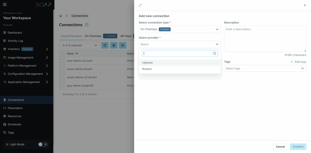 Add new on-premises Connection